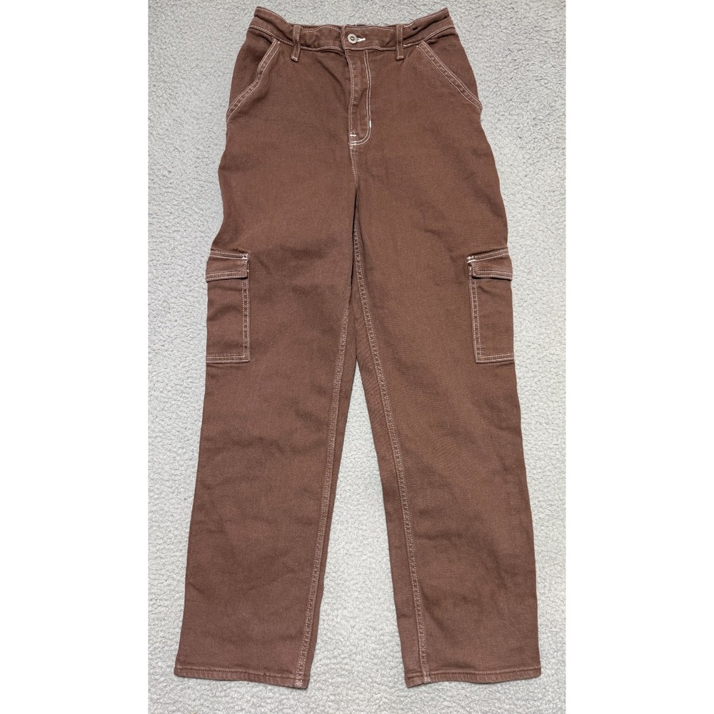 Hollister Ultra High-Rise Dad Jean Cargo pants Womens 3R 26x29 Brown